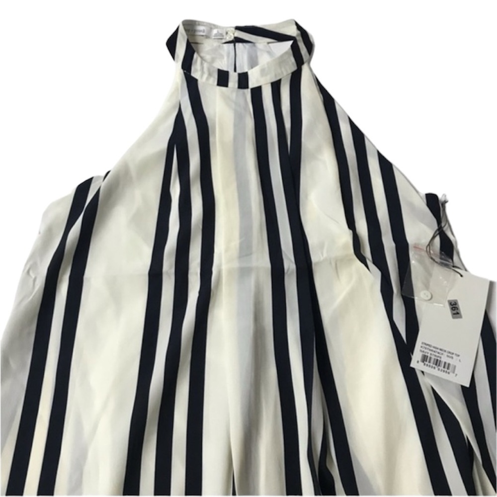 Bishop + Young High Neck Navy/White Stripe Tank